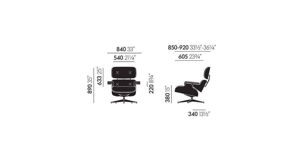 Lounge Chair & Ottoman Leder Weiß